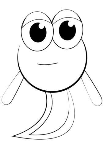 Cartoon Tadpole Coloring Page